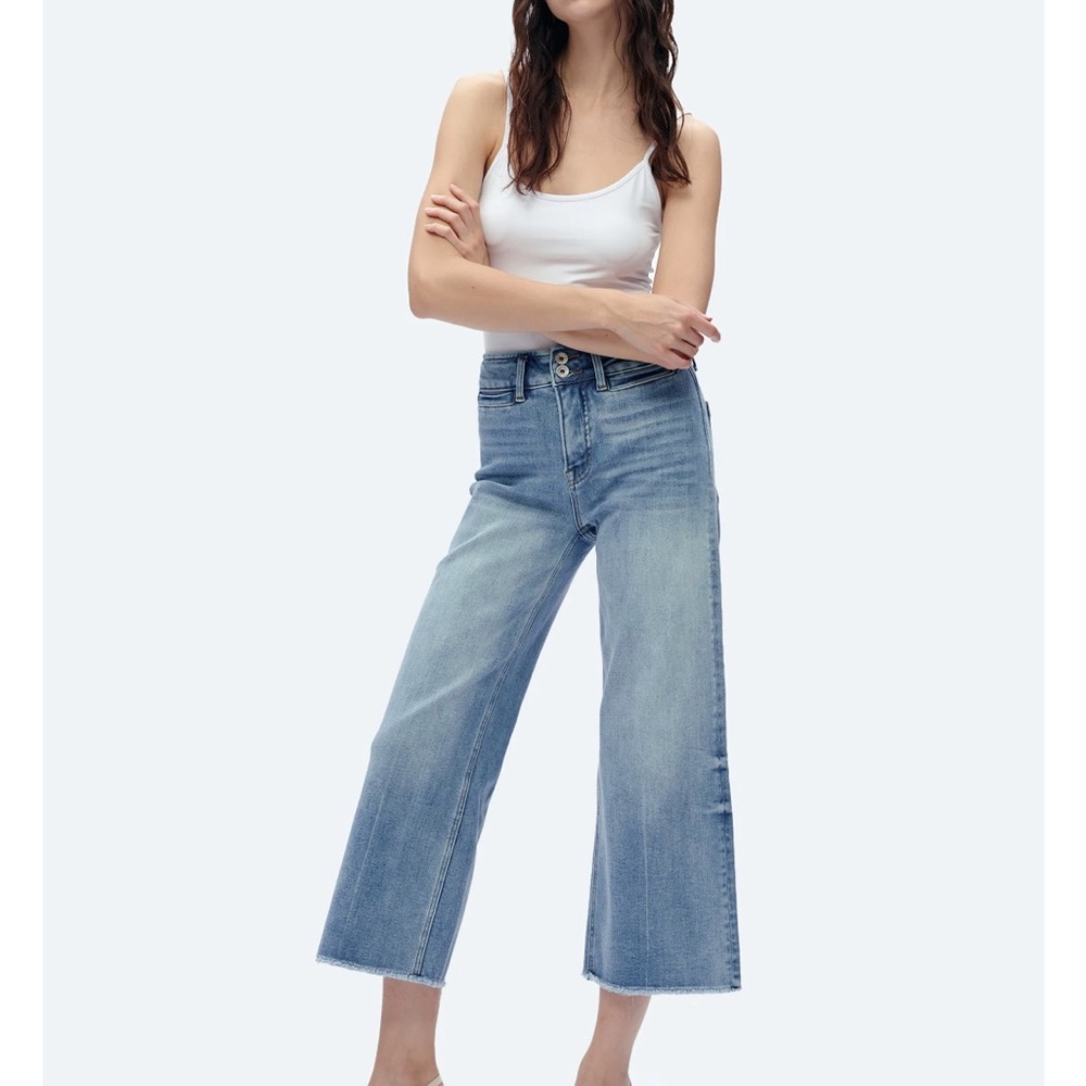 Bayeas Wide-Leg High-Rise Raw Hem Jeans Size 29 Nordstrom